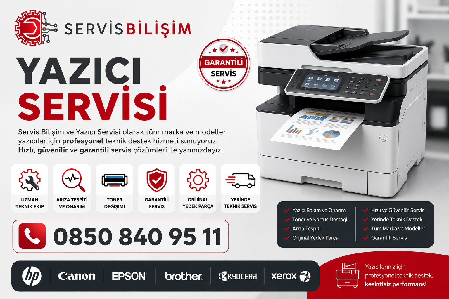 Yazıcı Servisi - 0850 840 95 11