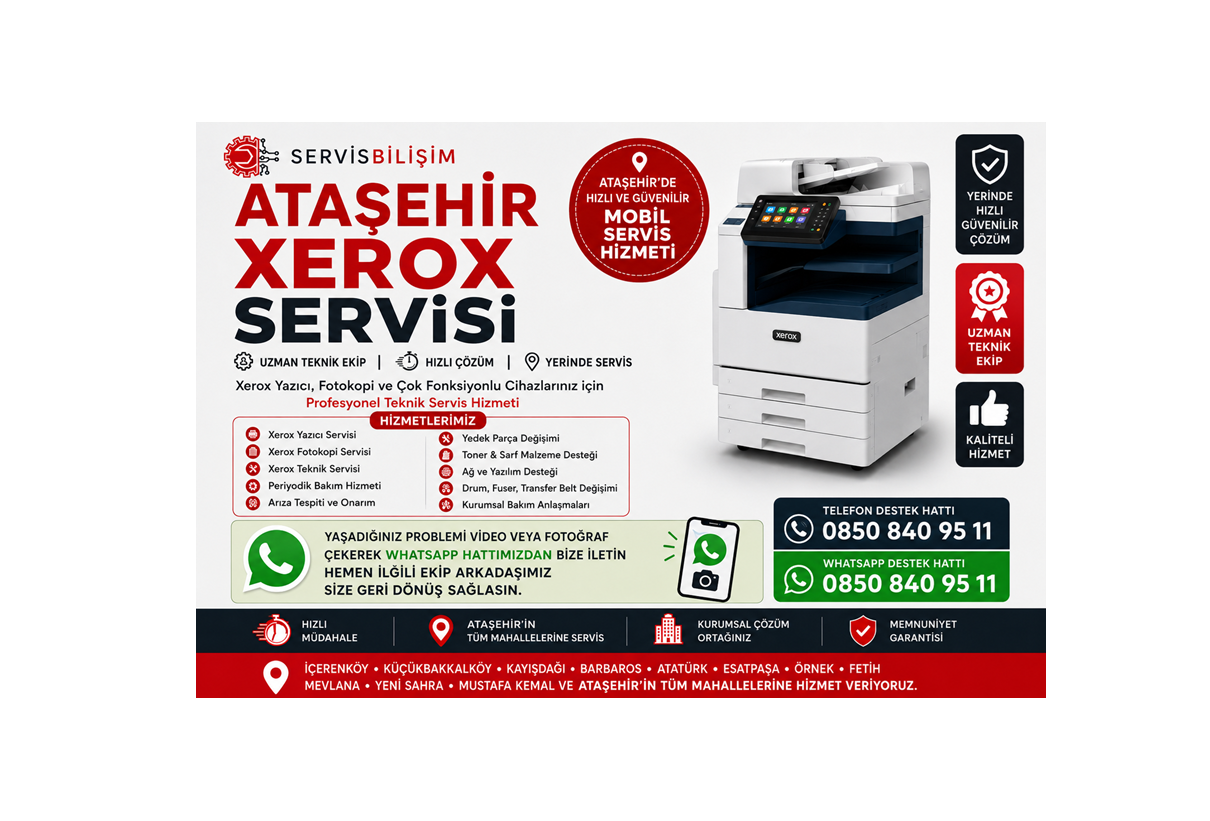 Ataşehir Xerox Servisi 0850 840 95 11