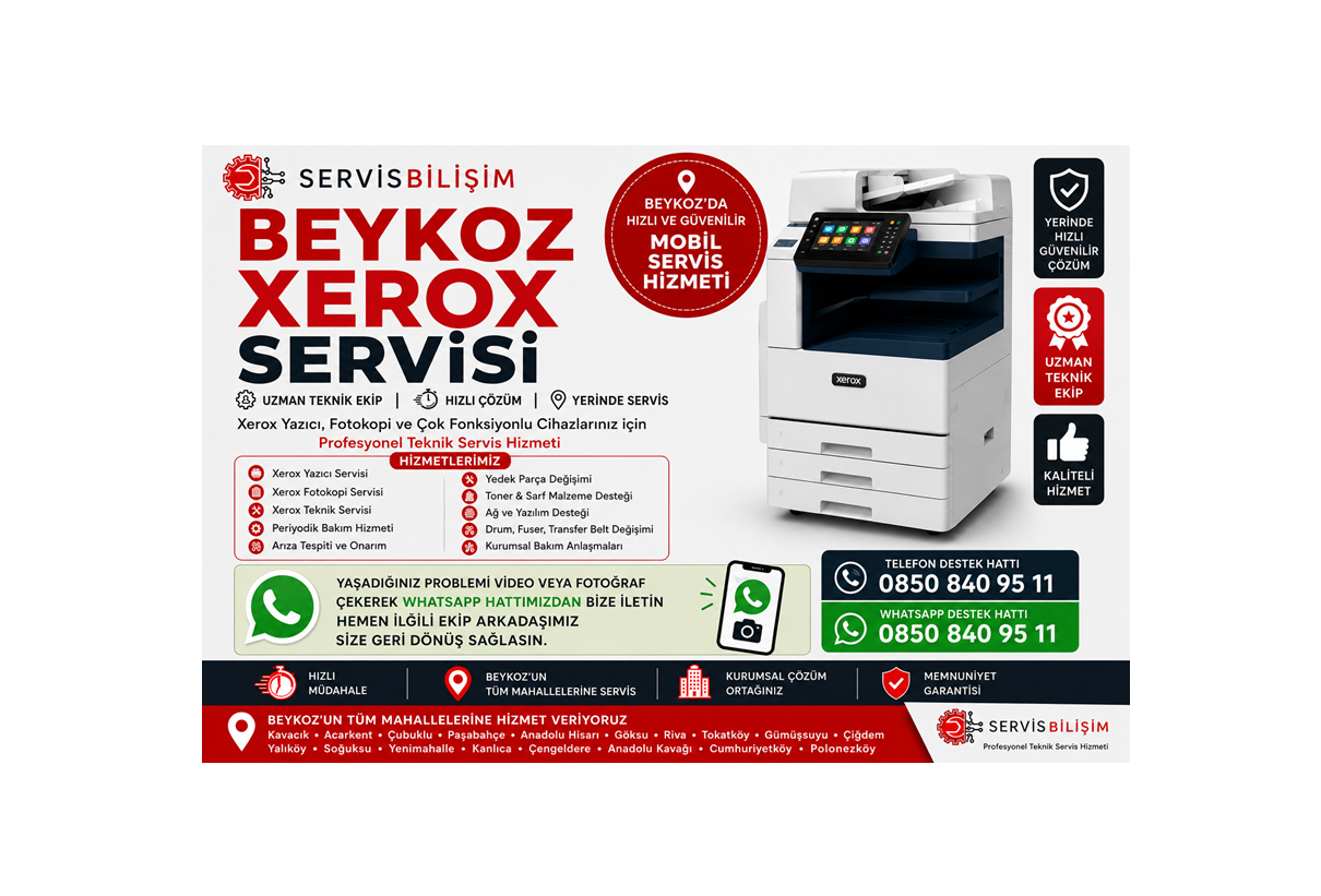 Beykoz Xerox Servisi - 0850 840 95 11