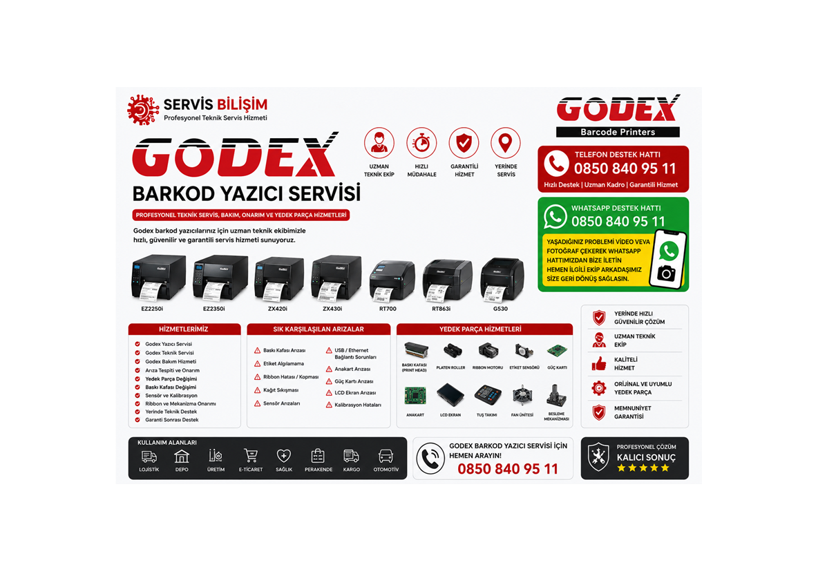 Godex Yazıcı Servisi 0850 840 95 11