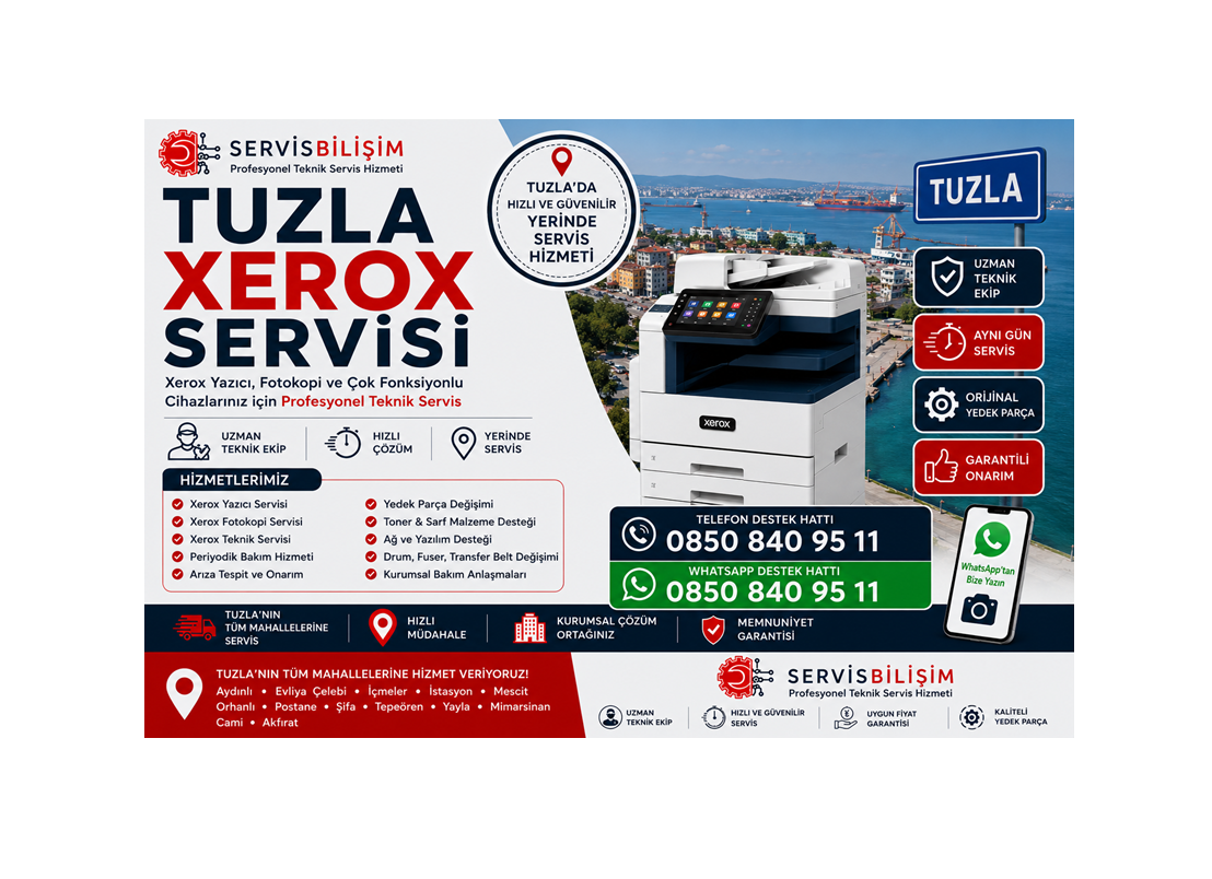 Tuzla Xerox Servisi 0850 840 95 11