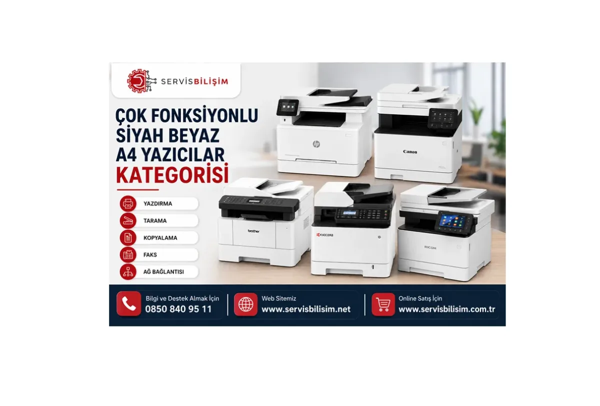 A4 Siyah Beyaz Çok Fonksiyonlu Yazıcılar