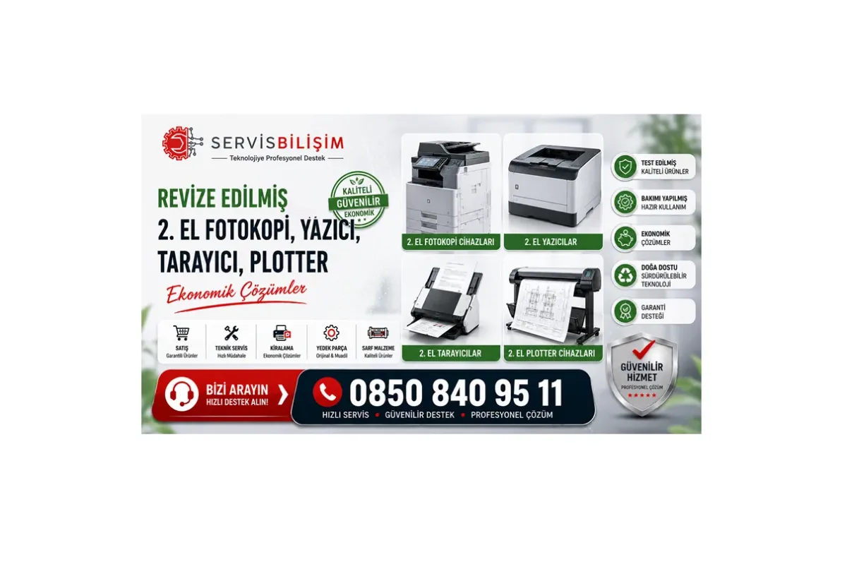 2.El Garantili - Fotokopi - Yazıcı - Tarayıcı - Barkod ve Slip Yazıcılar
